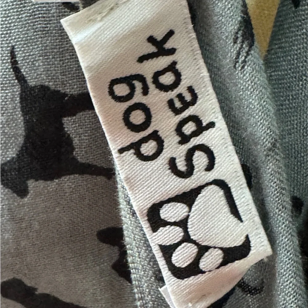 Dog Speak Gray Scarf Black Dog Print Fringe Wrap OS Cute Cozy Gift Trendy